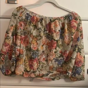 Floral off the shoulder shirt